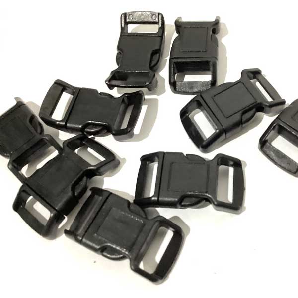 Black 10mm Weather Resistance Plastic Side Squeeze Release Buckle
