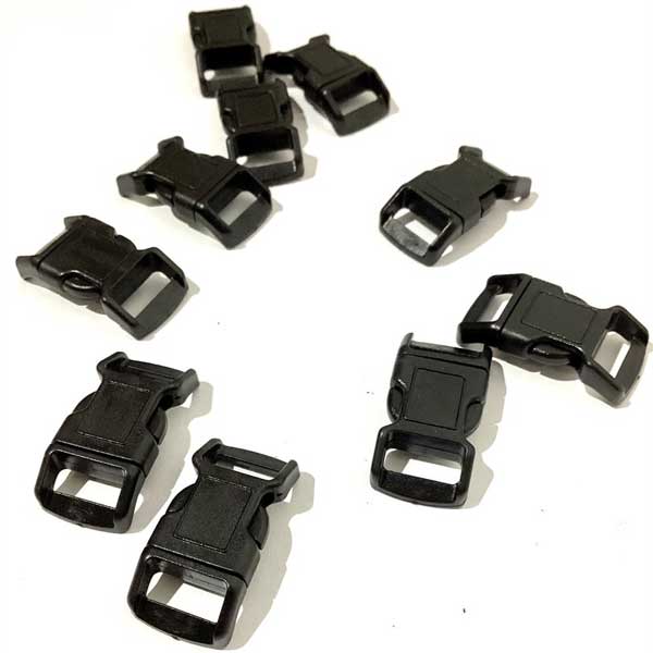 Black 10mm Weather Resistance Plastic Side Squeeze Release Buckle