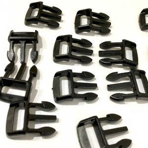 Black 10mm Weather Resistance Plastic Side Squeeze Release Buckle