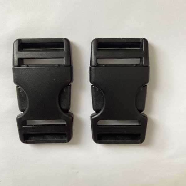 Durable Plastic Side Release Dual Adjust Black Buckles - 25mm