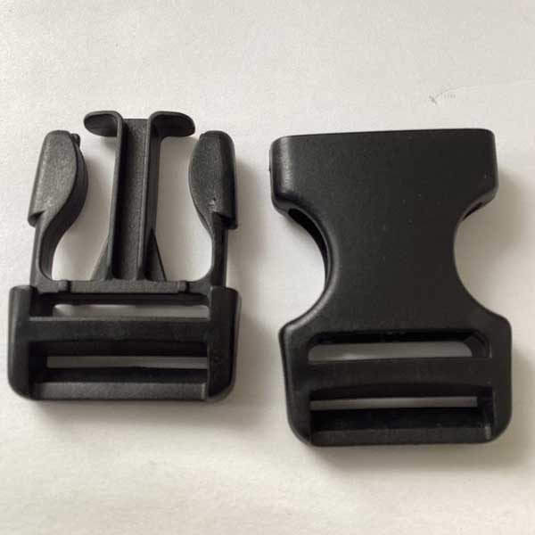 Durable Plastic Side Release Dual Adjust Black Buckles - 25mm
