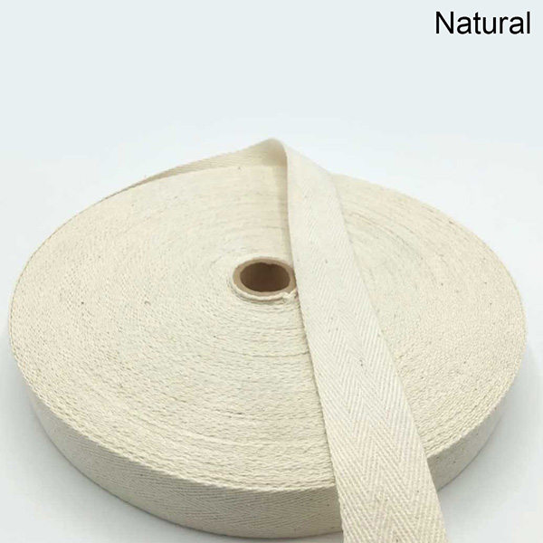 Herringbone Acrylic Twill Cotton Webbing Tape Sew Strap - 1m Long 